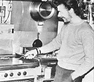 Pete Peterson cooking his breakfast