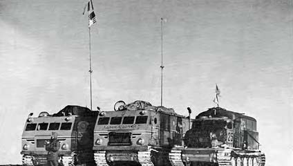 Russian traverse vehicles at Pole