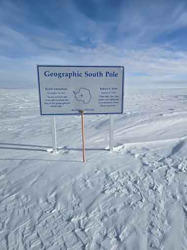 marker and the South Pole sign