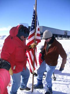 securing the flag in its new location