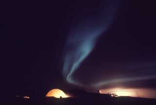 Auroras over the station